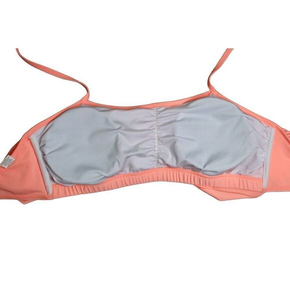 Ruffled‎ Tiered Peach Halter Swim Top Swimwear MEDIUM Cottage Pastels Poolcore - Picture 4 of 8